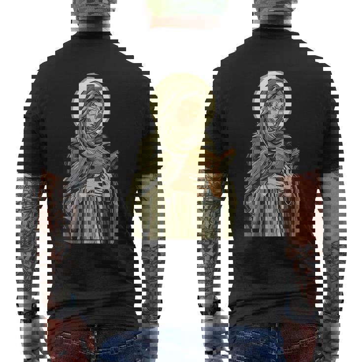 聖ブリジッド オブ キルデア ホールディング A バイブル メンズTシャツ バックプリント