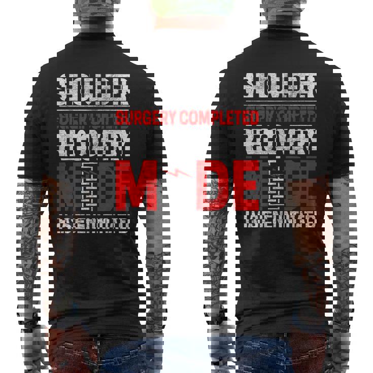 肩の手術 怪我 回復 リハビリ 骨折 骨折 メンズTシャツ バックプリント