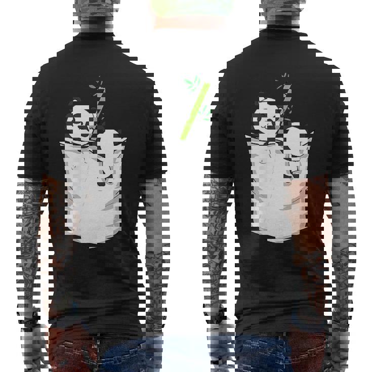 胸ポケットパンダ パンダ クマ メンズTシャツ バックプリント