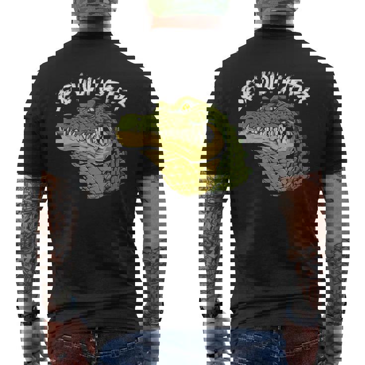 自分らしく生きるか、ワニになるか クロコダイルの言葉 メンズTシャツ バックプリント