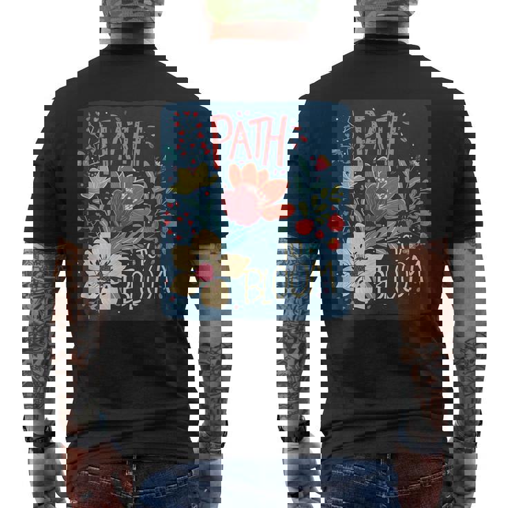 花を咲かせる春好きのための面白い小道コスチューム。 メンズTシャツ バックプリント