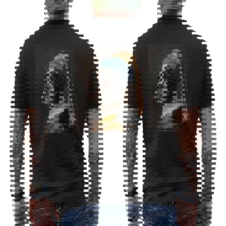 芸術におけるボストンテリア、 メンズTシャツ バックプリント