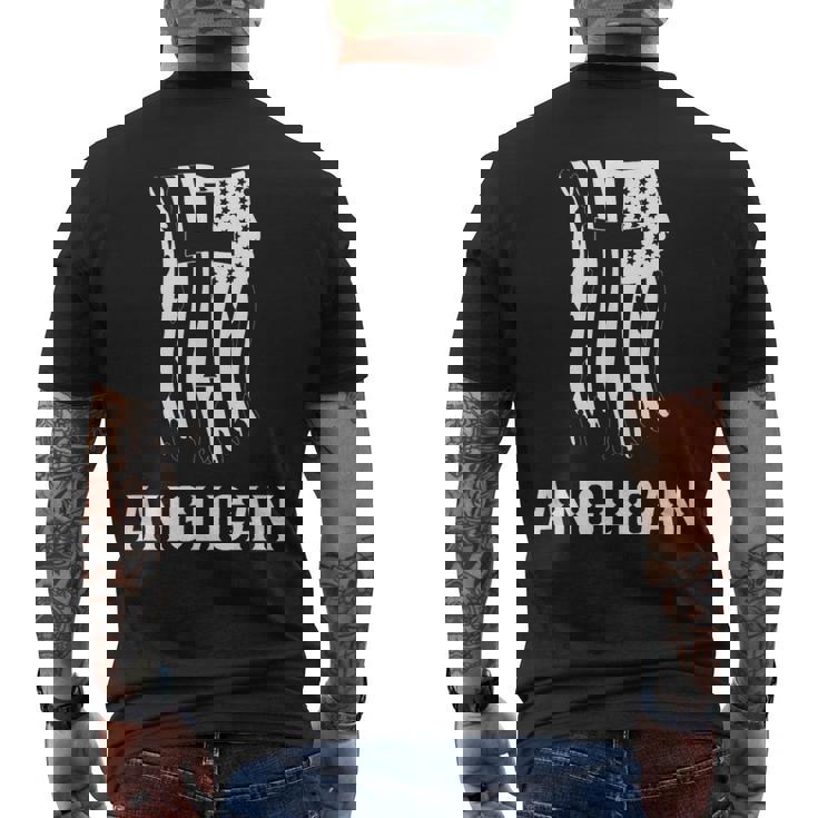 英国国教会 英国国教会 アメリカ国旗 英国国教会パトリオットデザイン メンズTシャツ バックプリント