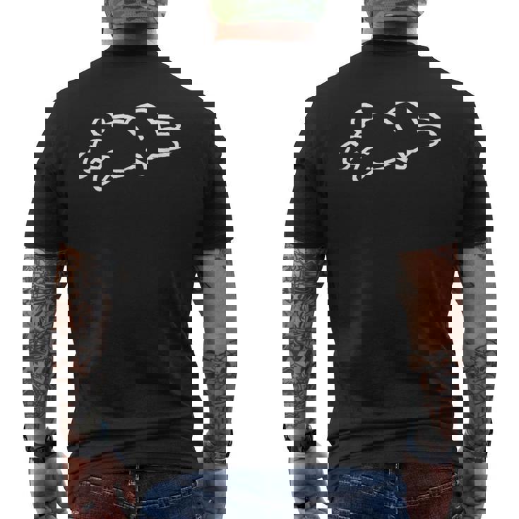 落ちたウサギ メンズTシャツ バックプリント