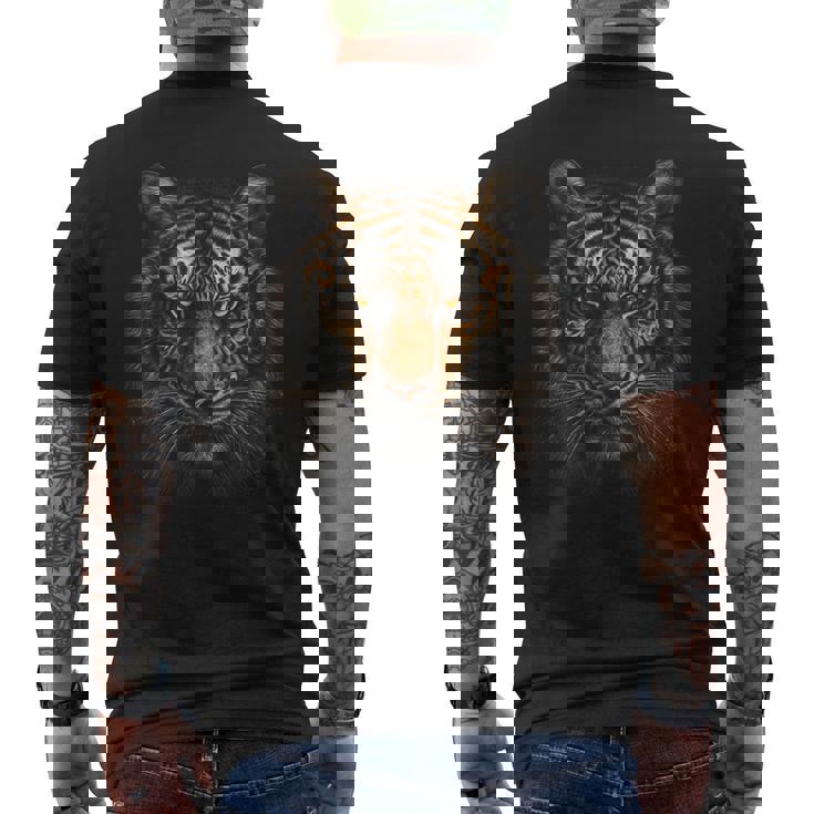 虎のアニマルプリントアート動物愛好家トラ。 メンズTシャツ バックプリント