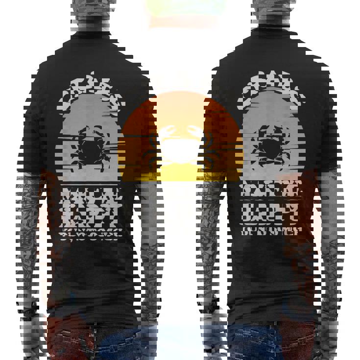 蟹は私を幸せにする カニ服 カニ メンズTシャツ バックプリント