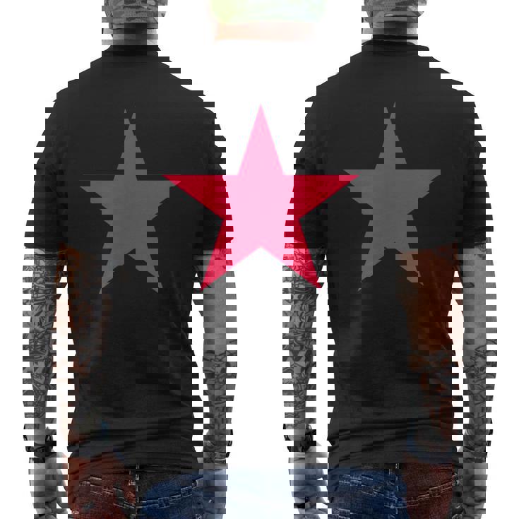複数の色の風船ガムピンクの星 メンズTシャツ バックプリント