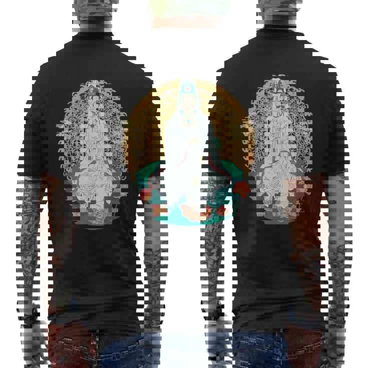 観音菩薩 観音陰仏教 アジアン仏教 メンズTシャツ バックプリント