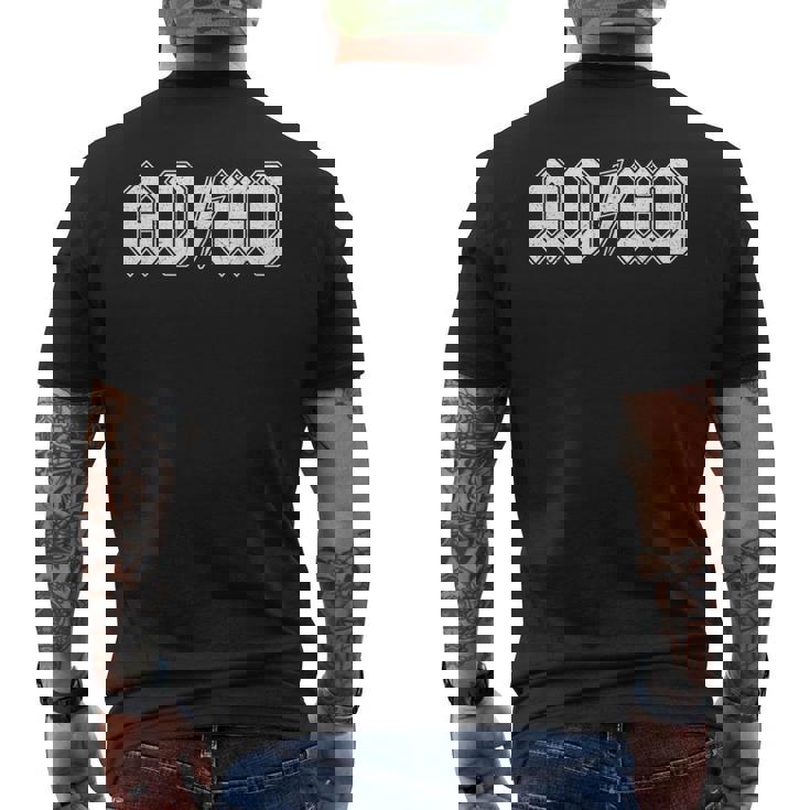 言葉遊び-ジョーク-おかしい-ダジャレ-Adhd-アテンションスパン-ユーモア メンズTシャツ バックプリント