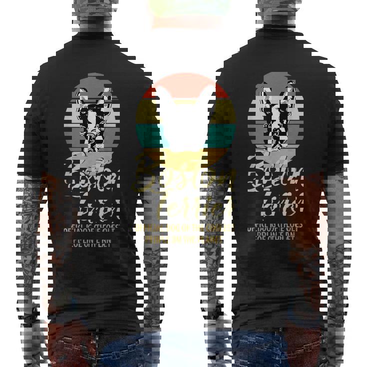 誇り高きボストンテリア オーナーシャツ、ボストンテリア 子犬 メンズTシャツ バックプリント