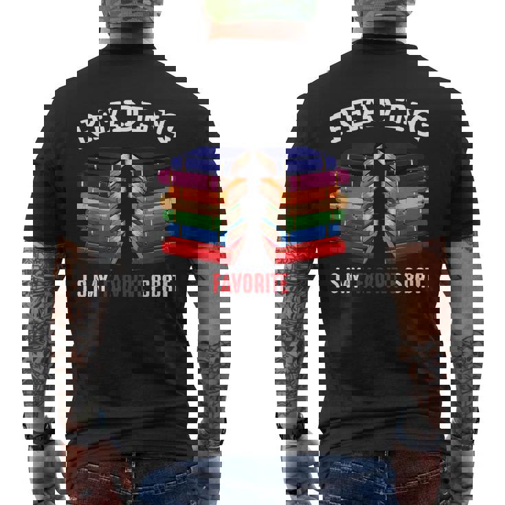 読書は私の好きなスポーツです 本好き 趣味 文学 メンズTシャツ バックプリント