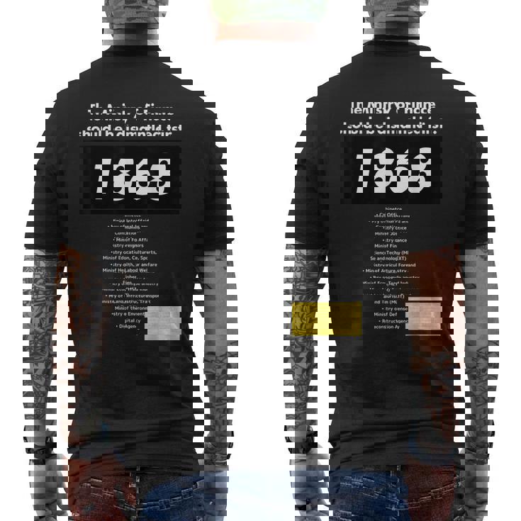 財務省解体dissolution Of The Ministry Of Finance メンズTシャツ バックプリント