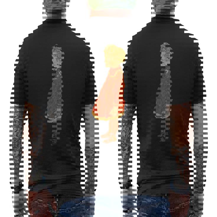 赤のブロンドの髪を持つ少女 エゴン・シーレ作 1916 メンズTシャツ バックプリント