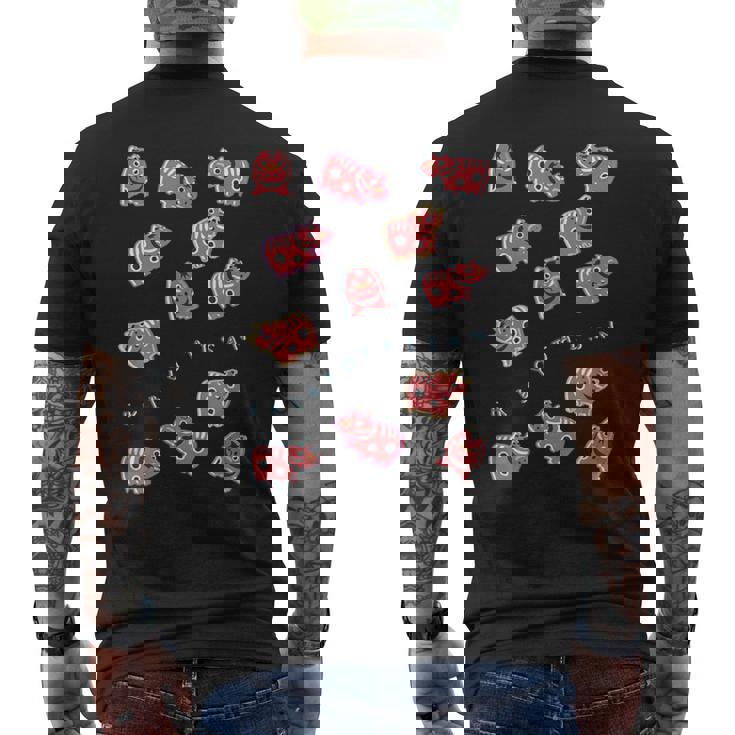 赤べこべこべこ 赤べこ 疫病退散 福島 会津 郷土玩具 民芸品 縁起物 可愛い カラフル メンズ レディース キッズ メンズTシャツ バックプリント