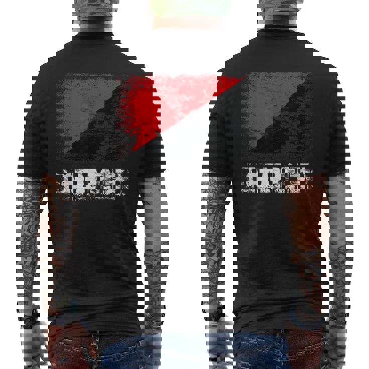 赤黒アナーキーフラッグtシャツ メンズTシャツ バックプリント