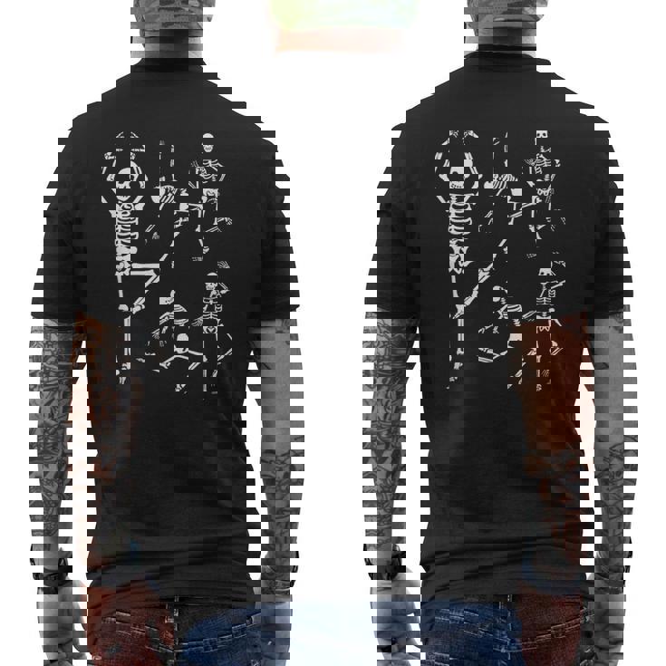 踊る骸骨 ゴシック 服 夏 原宿 ファッション パンク ハロウィン スケルトン メンズTシャツ バックプリント