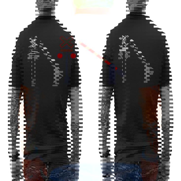 踏切バリアサイン ハロウィン コスチューム Diy メンズTシャツ バックプリント