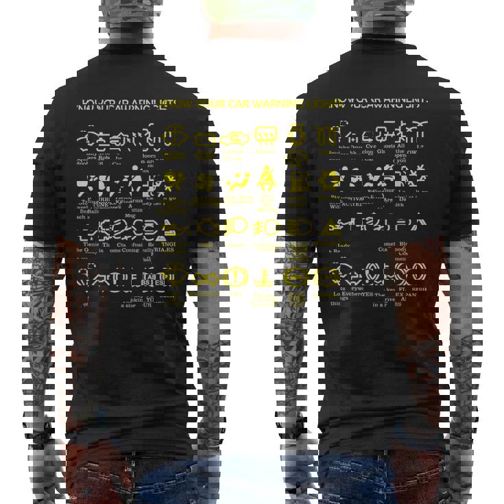 車の警告灯 非常に面白いドライバー メンズTシャツ バックプリント