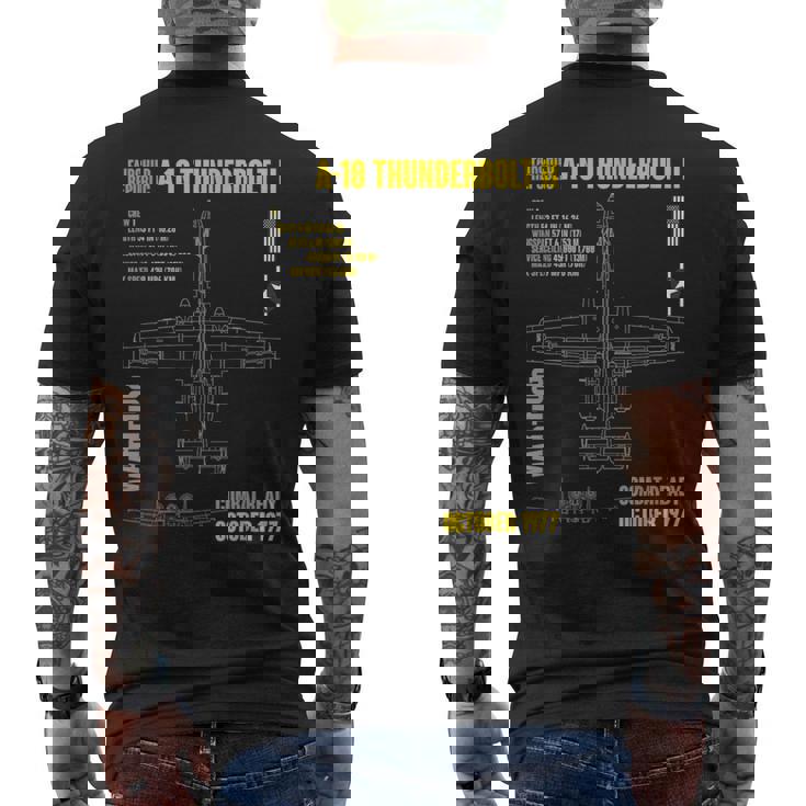 軍用機 A-10 Thunderbolt Ii Warthog Usaf メンズTシャツ バックプリント