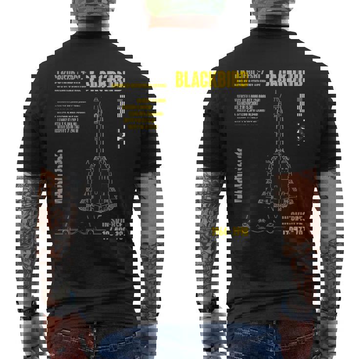 軍用航空機 ロッキードr-71 ブラックバード Usaf メンズTシャツ バックプリント
