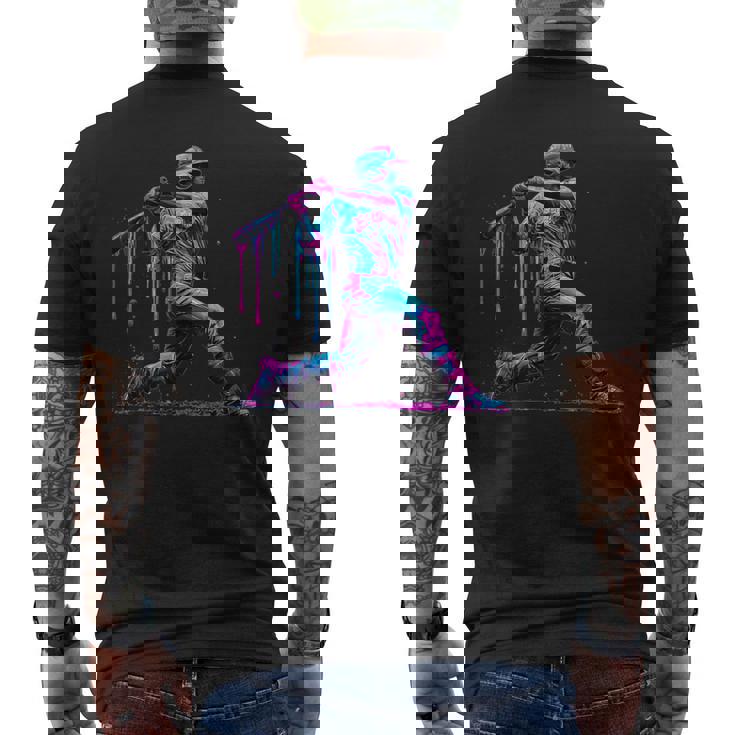 野球 選手 ドリップ アイスクリーム ドリップ 野球 試合 デイ ユース メンズTシャツ バックプリント