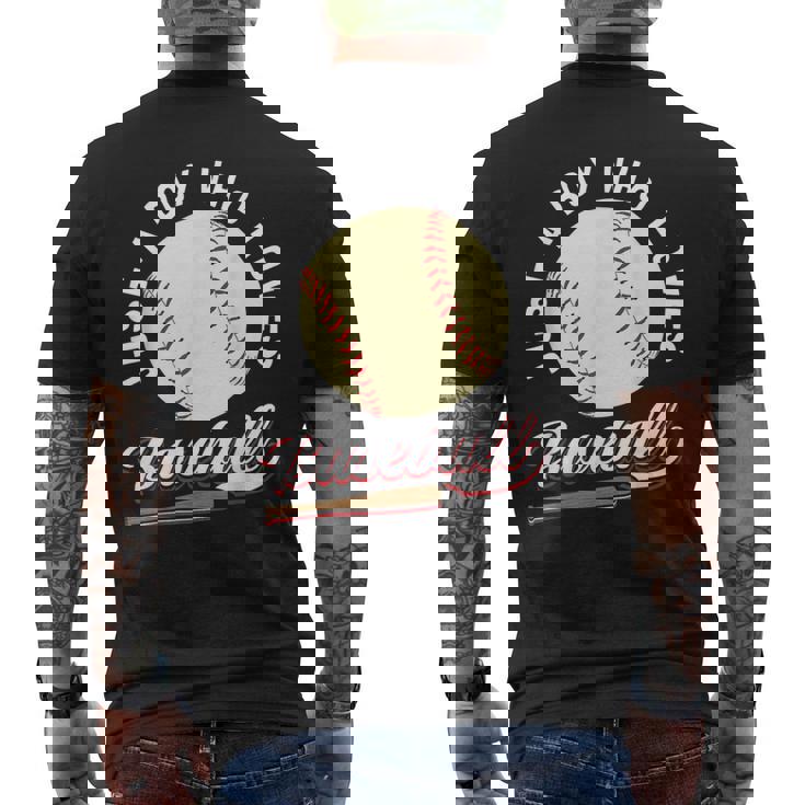 野球選手が大好きな少年 男の子向けギフト メンズTシャツ バックプリント