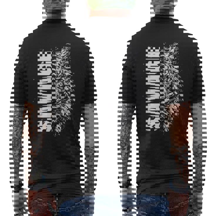 野蛮な虎 野生動物 遊び心のあるグラフィックプリント メンズTシャツ バックプリント