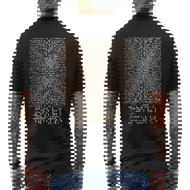 量子回路ai人工知能 メンズTシャツ バックプリント