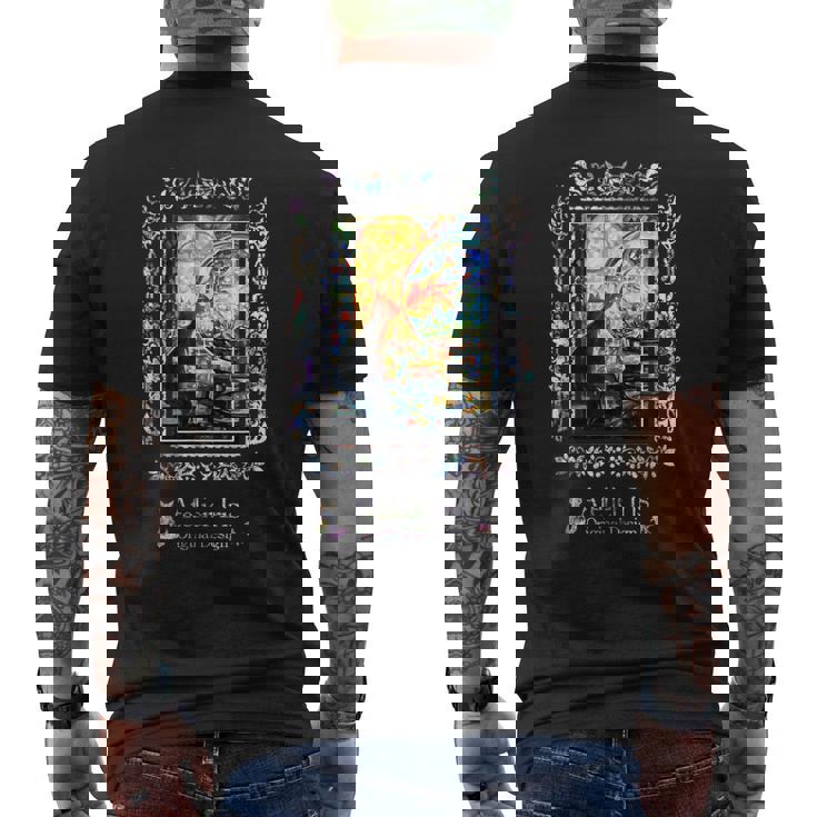 金魚さんとチュッ 猫 金魚 メンズTシャツ バックプリント