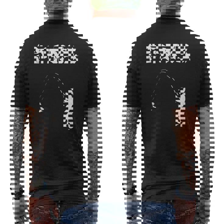 釣りおじさん 川釣り 海釣り 釣り初心者 河釣り 趣味 釣り好き 釣り経験者 釣り 趣味釣り おもしろ ネタ メンズTシャツ バックプリント