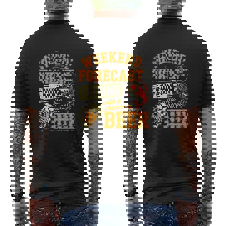 釣り人のための面白い釣りとビールの週末予報 メンズTシャツ バックプリント