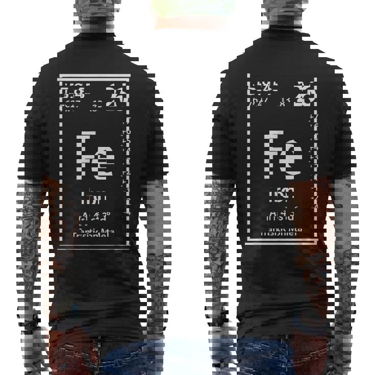 鉄元素周期表 メンズTシャツ バックプリント