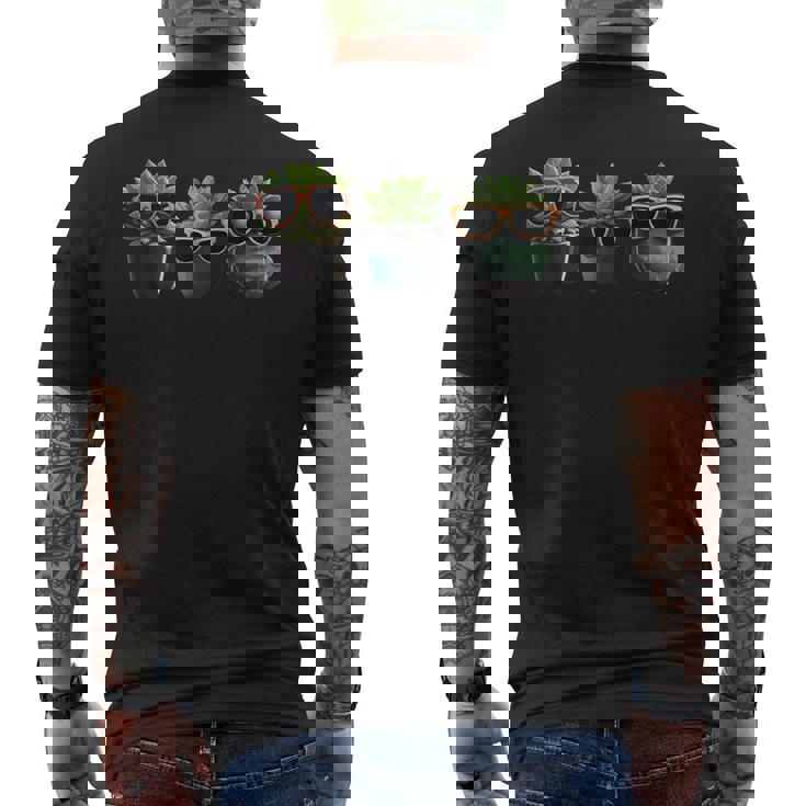 鉢植えのかわいい多肉植物 鉢植え 多肉植物 メンズTシャツ バックプリント