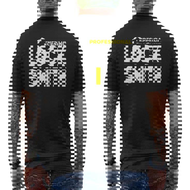 鍵屋ロックピッキングプロフェッショナルロックスミス メンズTシャツ バックプリント