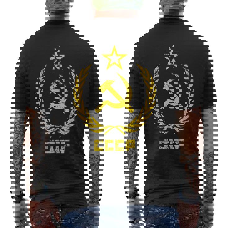 鎌と槌の星cccpソビエト連邦 メンズTシャツ バックプリント
