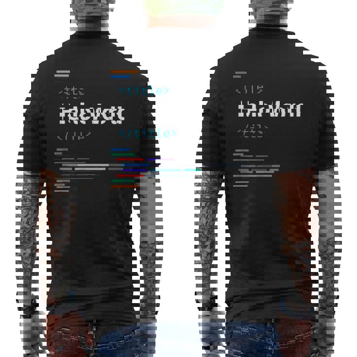 開発者 Hello World メンズTシャツ バックプリント