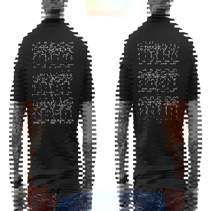 関数グラフ 数式のグラフ 猫 猫好き 一覧 数学好き 猫の飼い主 猫飼い ネコの飼い主 ねこ好き 愛猫家 ネコ好き 数学 メンズTシャツ バックプリント