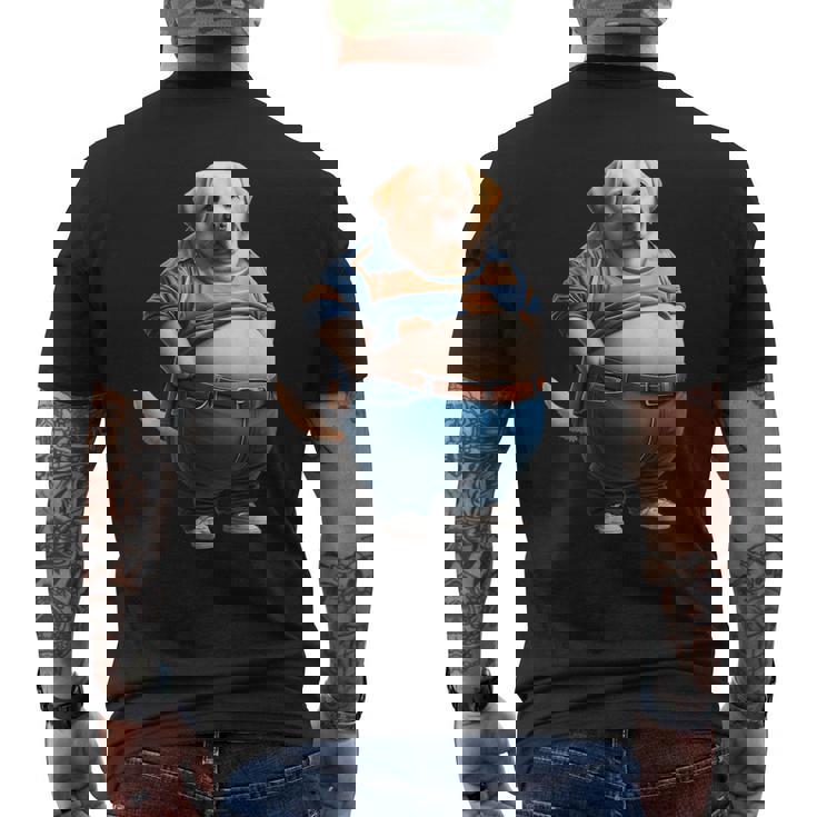 陽気なチャンキーラブラドールレトリバーtシャツ 太った犬愛好家向け メンズTシャツ バックプリント