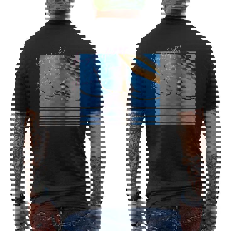 雪の妖精 北海道 日本の小鳥 青空 写真 メンズTシャツ バックプリント