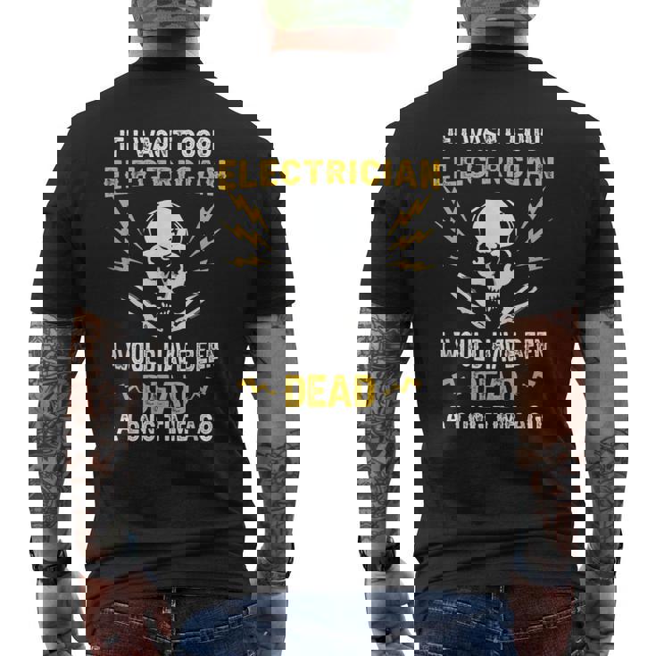 メンズ 電気工事士 電気 おもしろ電気工事士 メンズTシャツ バックプリント