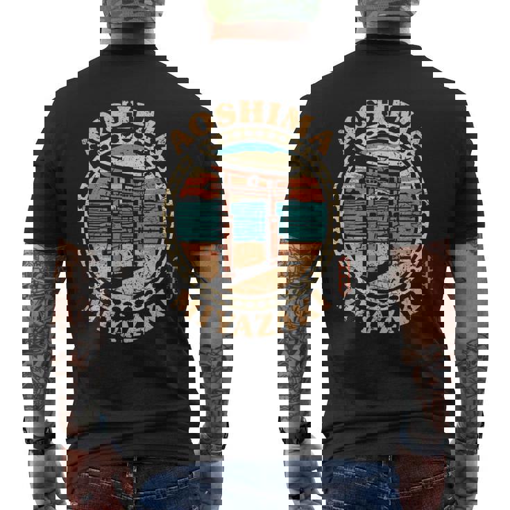 青島宮崎ジャパン サーフィン 青島神社 日本語漢字 メンズTシャツ バックプリント