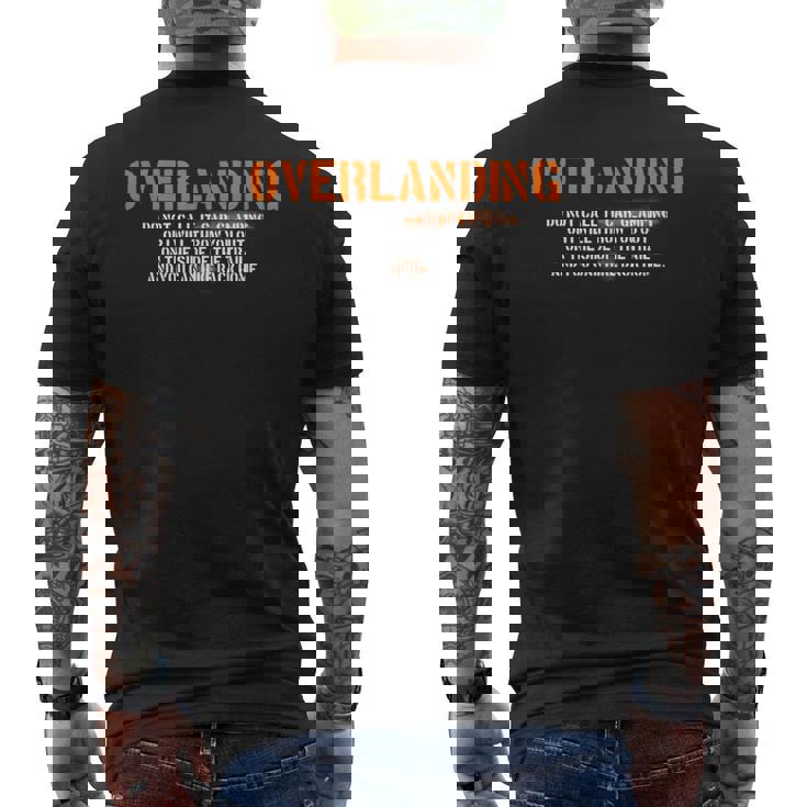 面白い オーバーランディング オフロード キャンプ メンズTシャツ バックプリント