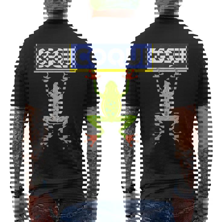 面白い コキ カエル 食べ物 プエルトリコ ゴヤ ラテン コミダ ボリクア メンズTシャツ バックプリント