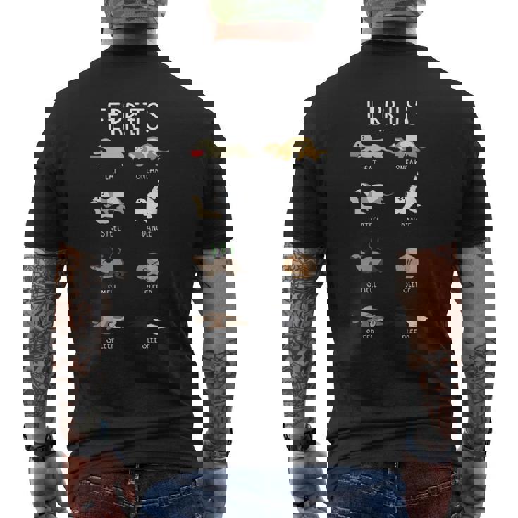 面白い フェレット シャツ ペット グルーミング メンズTシャツ バックプリント