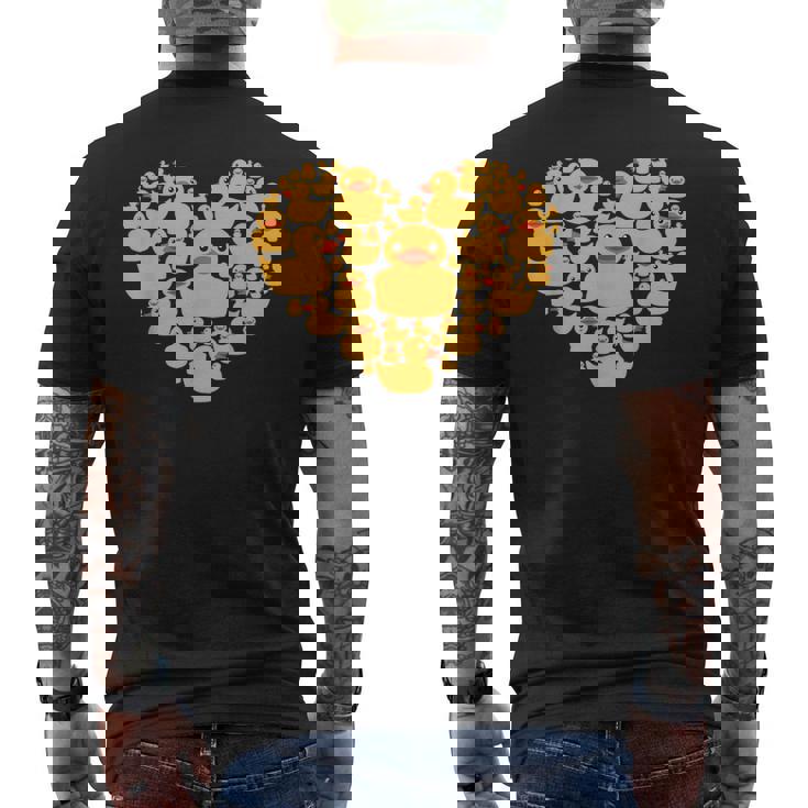 面白い ラバーダック ギフト メンズ レディース クールラバー アヒル ハート メンズTシャツ バックプリント