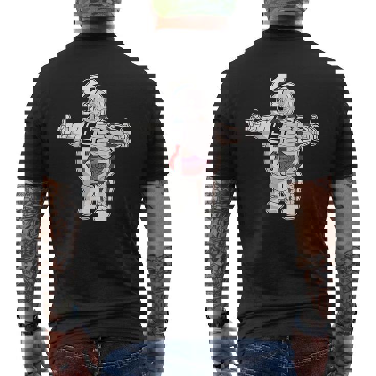 面白い 有名 カルト映画 キャラクター マシュマロマン ゾンビ メンズTシャツ バックプリント