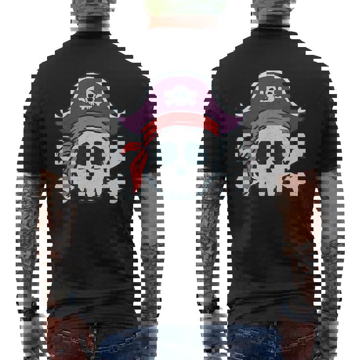 面白い 海賊 漫画 スカル ハロウィン メンズTシャツ バックプリント