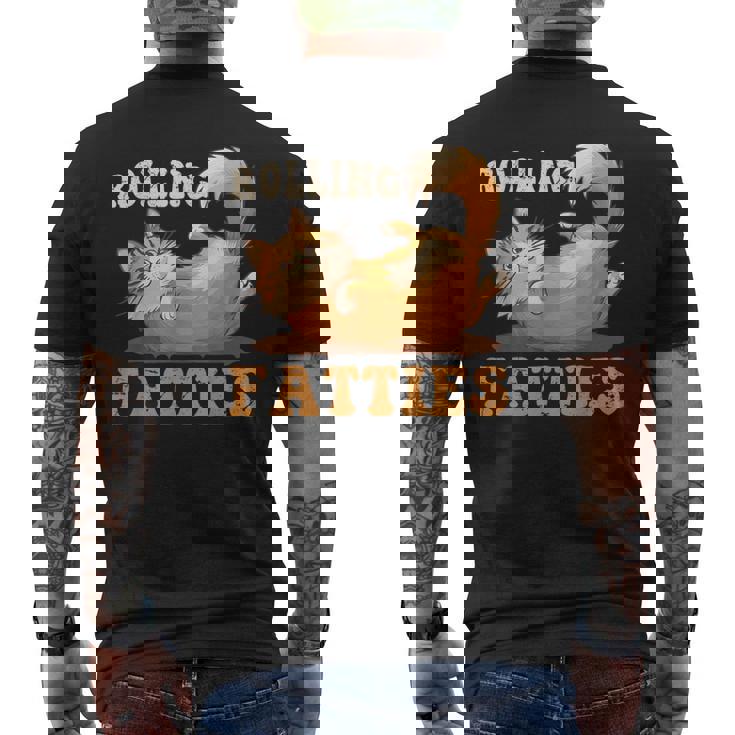 面白い 猫 ローリング ファティ 男女兼用 猫 メンズTシャツ バックプリント