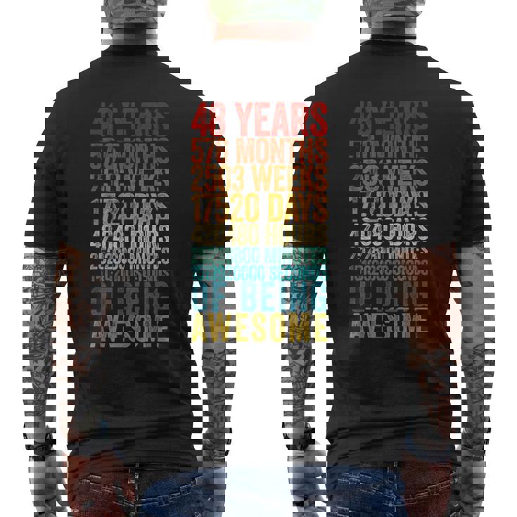 面白い48歳の誕生日シャツ オールドメーター 面白い48歳ギフト メンズTシャツ バックプリント