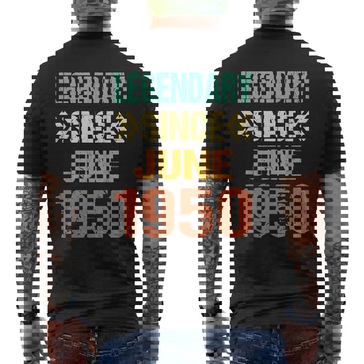 面白い75歳の誕生日 6月生まれの伝説 1950年6月以来 メンズTシャツ バックプリント